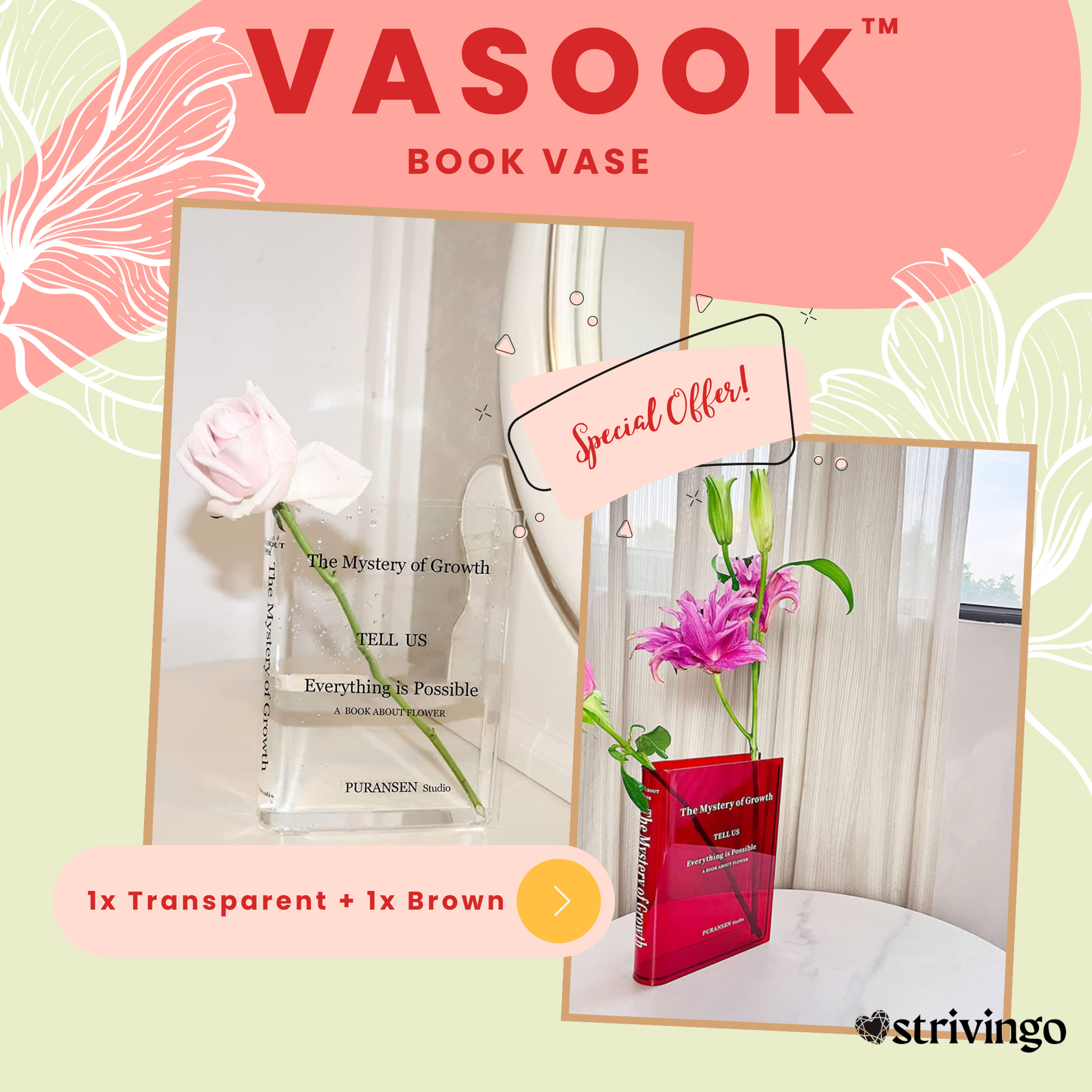 Vasook™ Book Vase | BUY 1 GET 2!