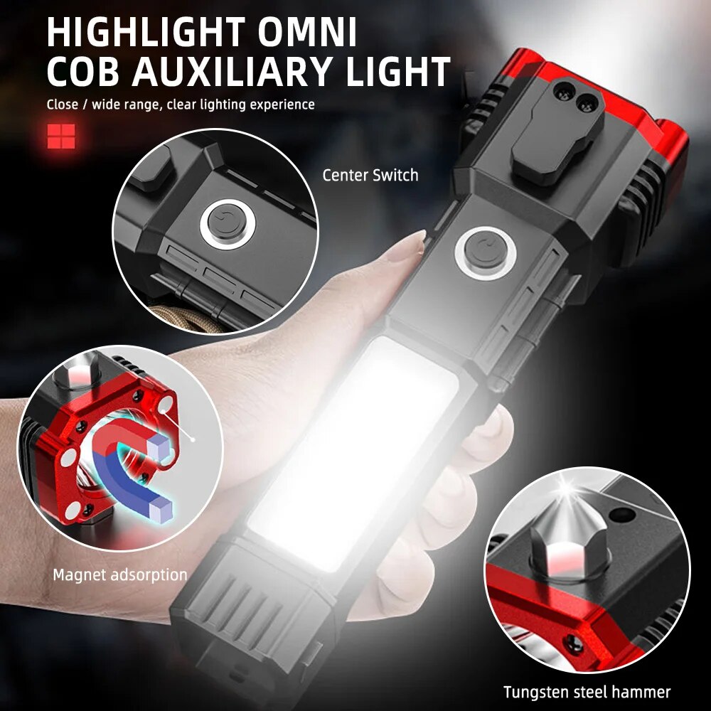 Lustraflash™ Super Bright LED Flashlight with Safety Hammer