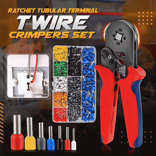 Toolie™ Ratchet Tubular Terminal Wire Crimpers Set