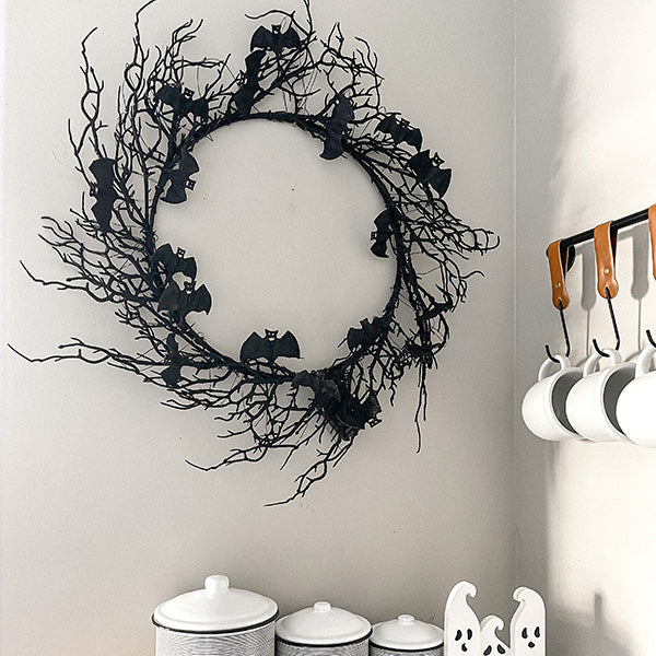 50% OFF | Haunlit™ Halloween Wreath With Red LED Lights