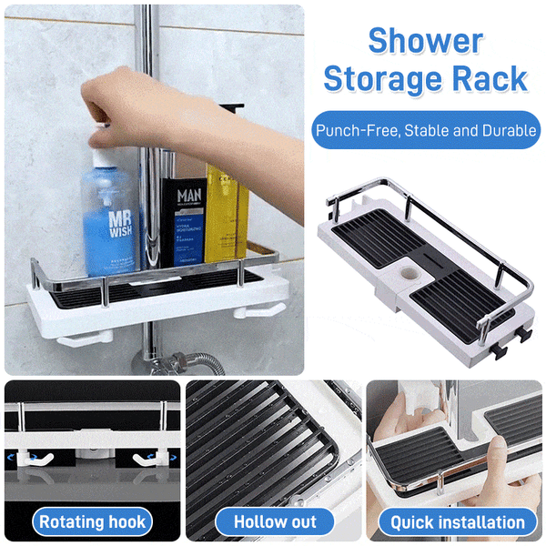 50% OFF | Bathrack No Drill Shower Storage Rack