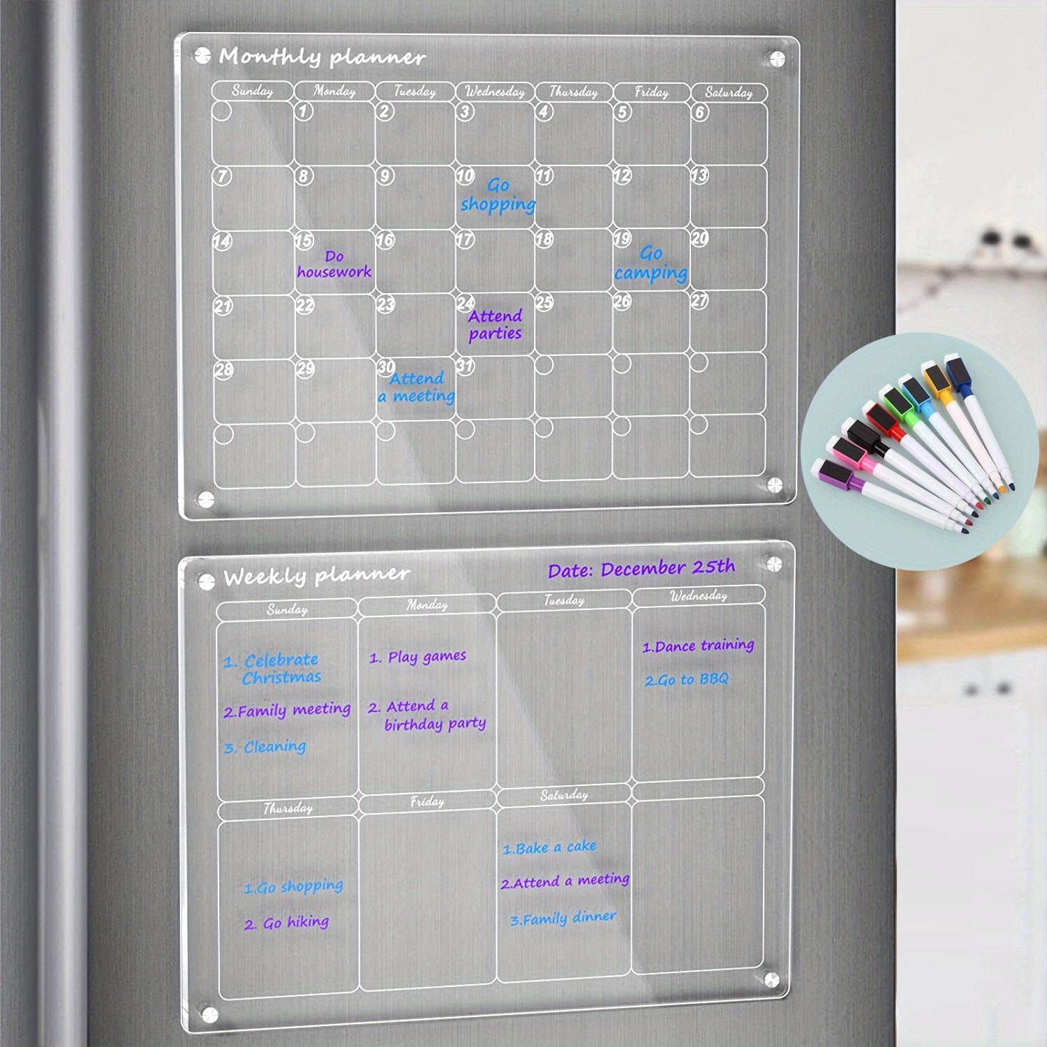 Magnedar™ Magnetic Calendar - 4 Markers included