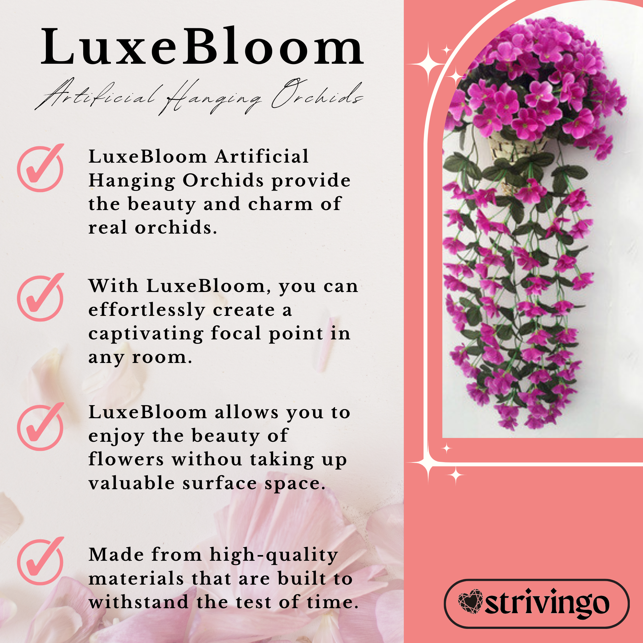 LuxeBloom™ Artificial Hanging Orchids | ** Amazing 2-for-1 Deal **