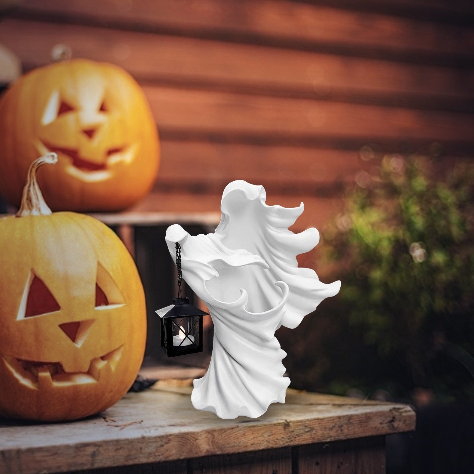 Spookydoo™ Halloween Witch/Ghost Resin Statue
