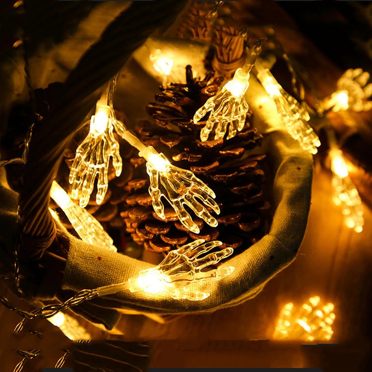 50% OFF | Starbones™ Solar LED Halloween Skeleton Hand Lamp String
