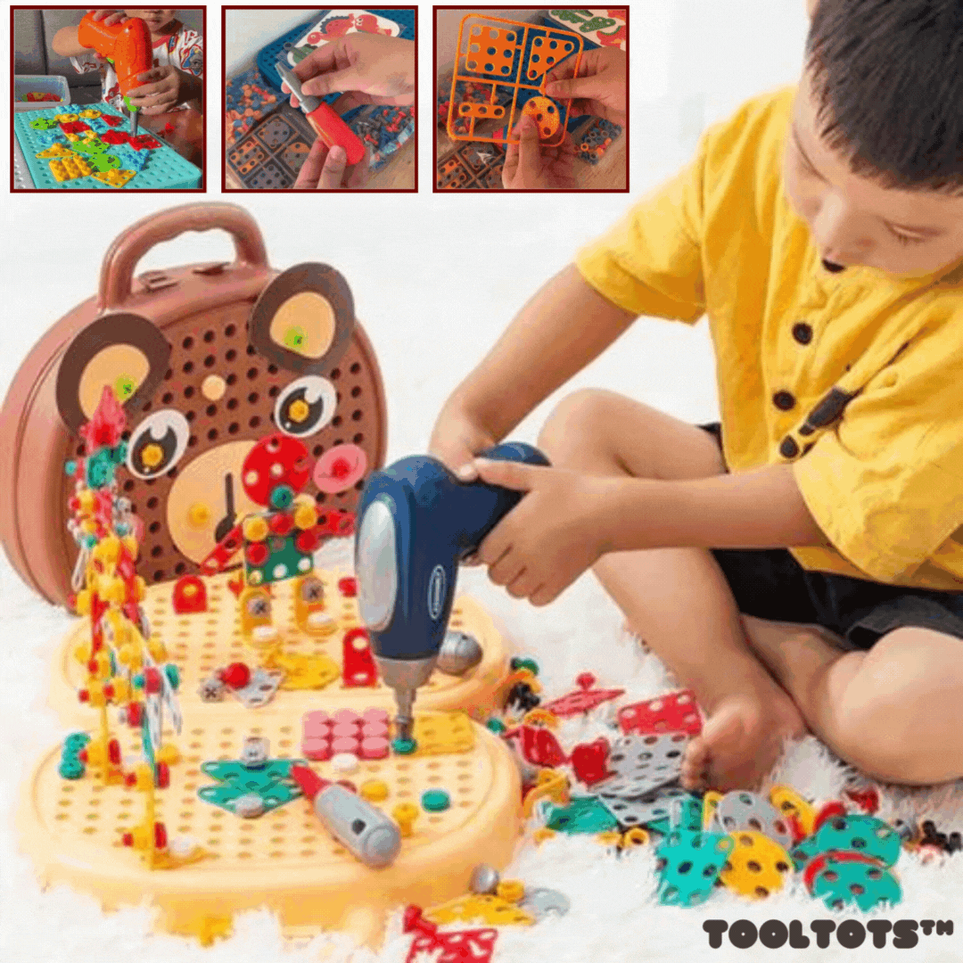 LAST DAY PROMOTION | ToolTots™ 3D Electric Drill Kit for Kids | Complete Set