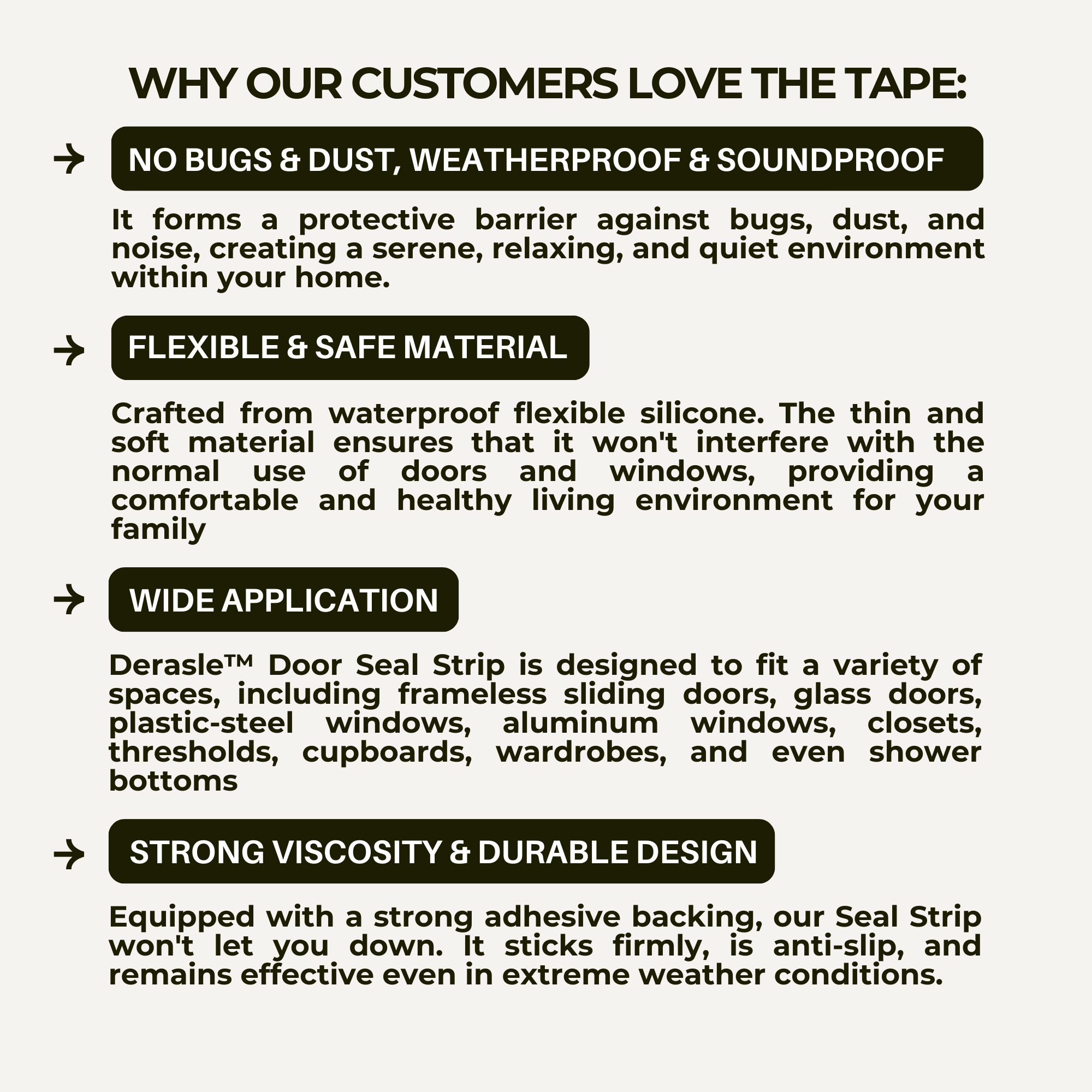 Derasle™ Door Seal Strip - 3 Meter Length Tape