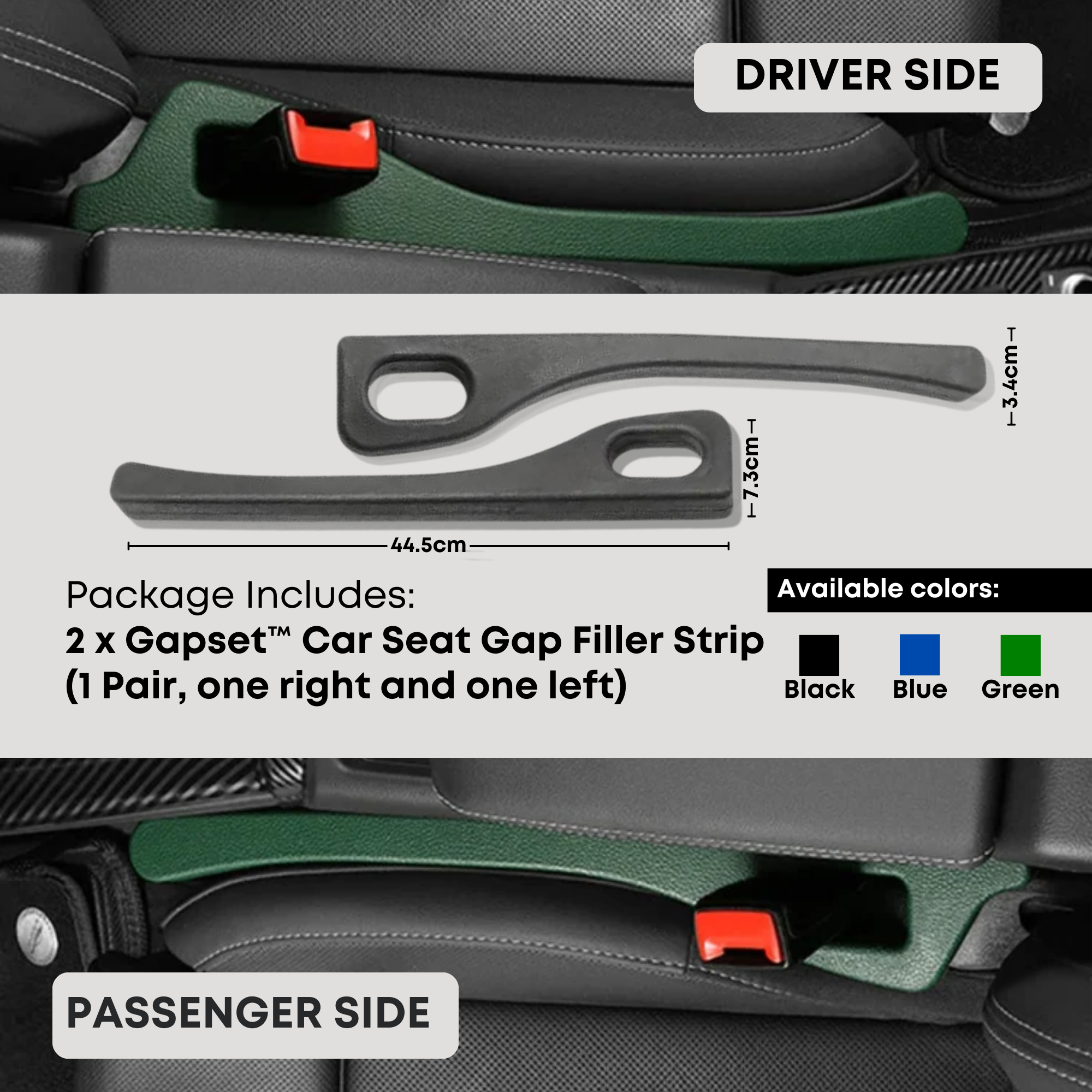 Gapset™ Car Seat Gap Filler Strip | BUY 1 GET 1 FREE (1 PAIR)