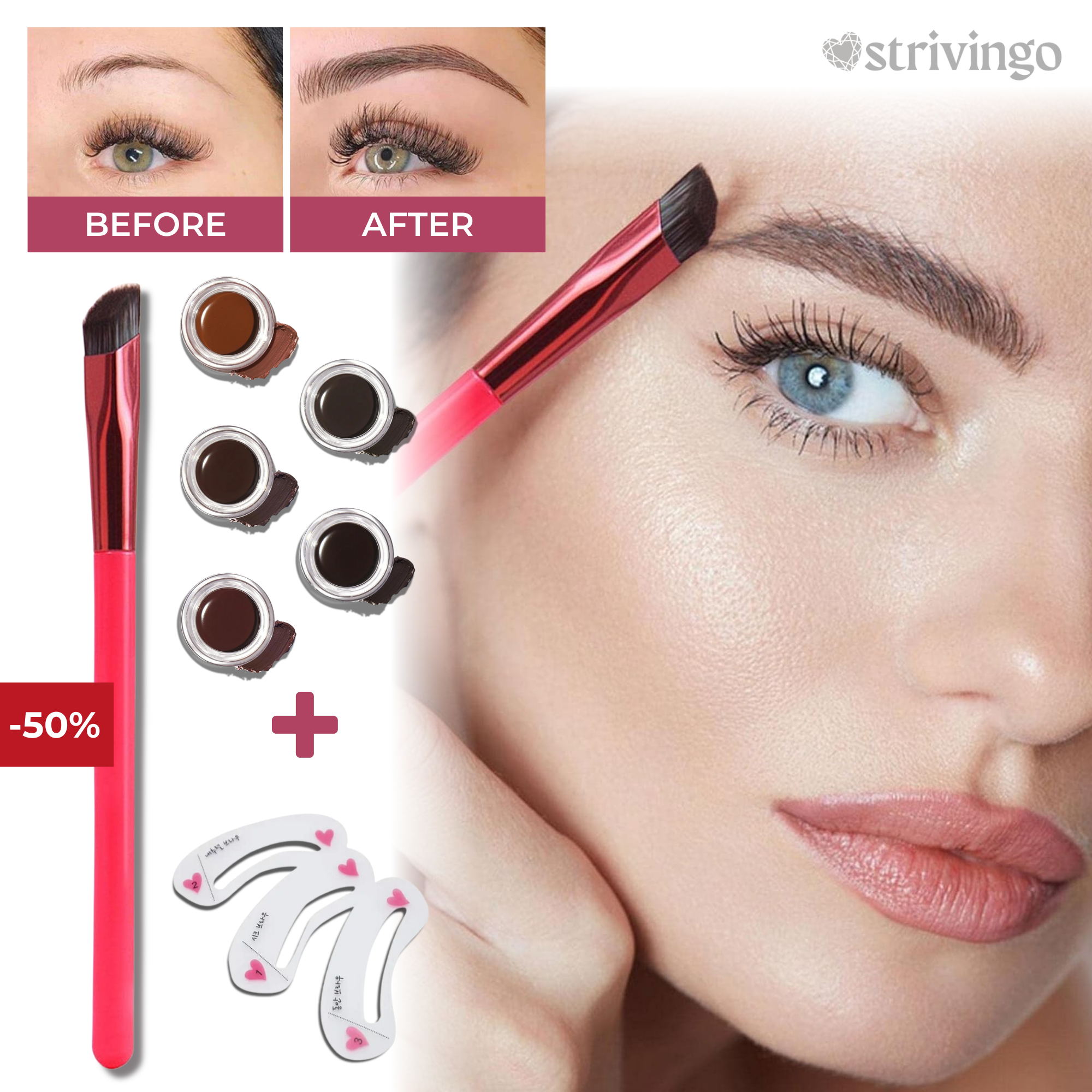50% OFF FOR THIS WEEK ONLY! TheBrow 2.0 Eyebrow Brush incl. FREE Stencils