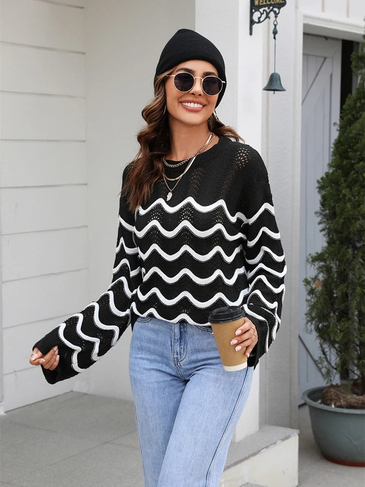 Millie Striped Knitted Women's Sweater