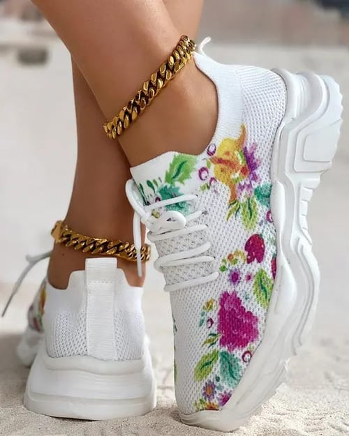 Floral Print Sneakers