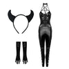 Bewitch™ Halloween Pentagram Halter Catsuit Costume