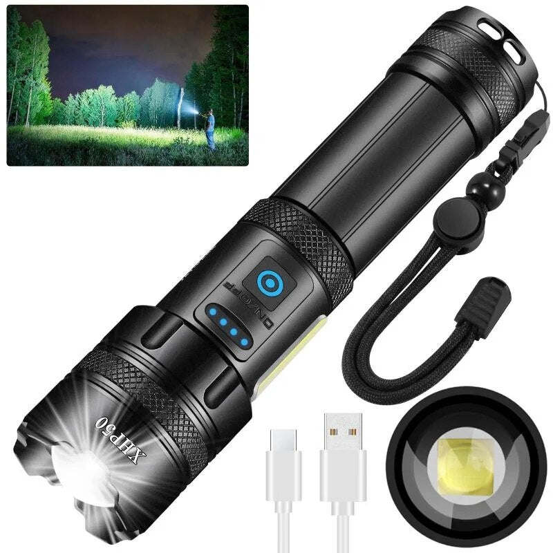 LED Rechargeable Zoomable Flashlight