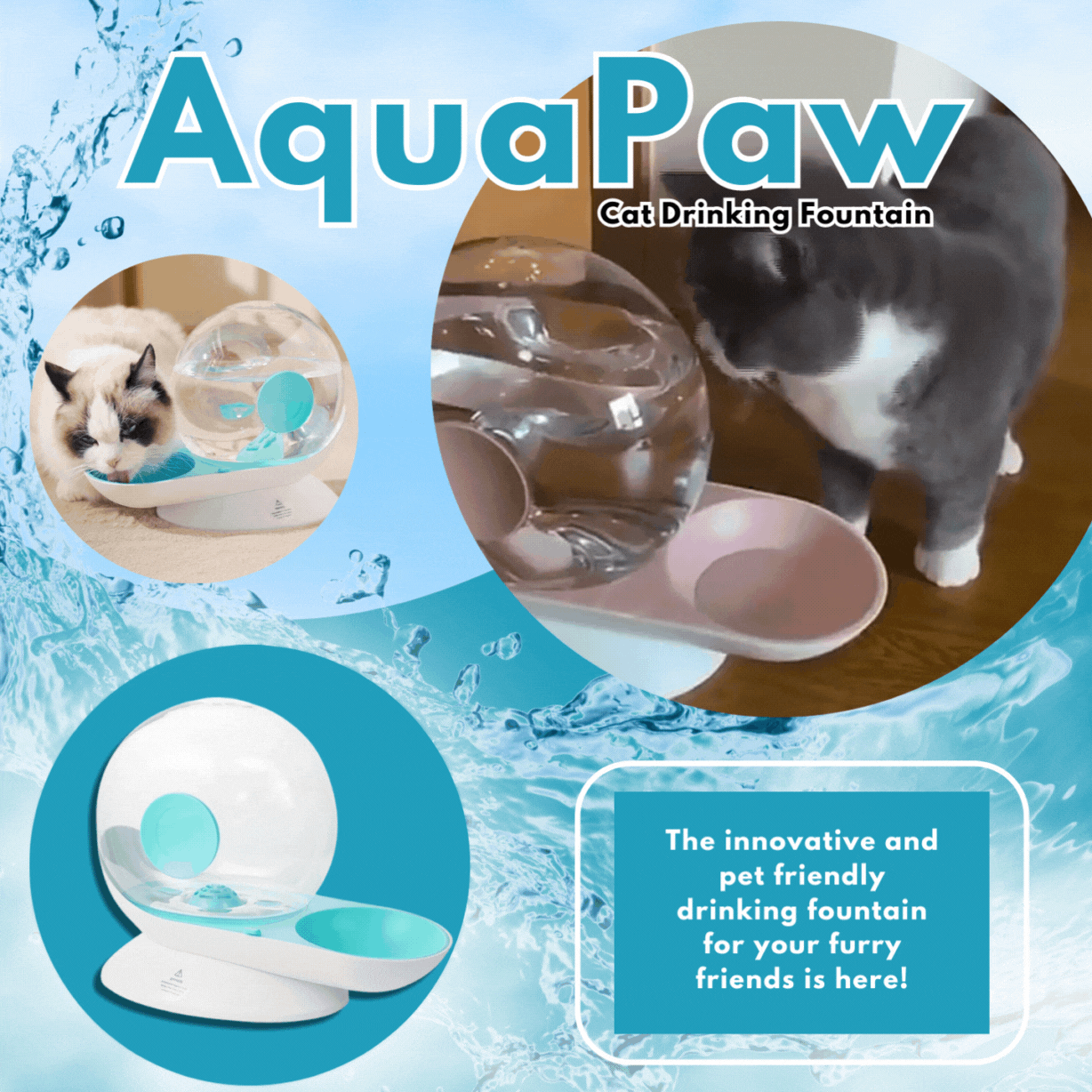 AquaPaw™ Cat Drinking Fountain